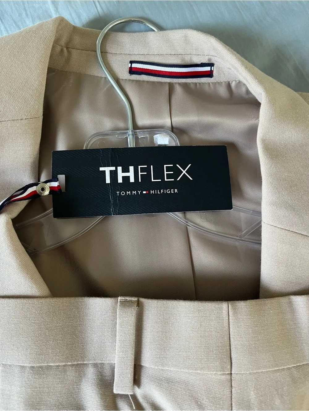Tommy Hilfiger Beige THFLEX Men's Sport Coat Blazer AND matching pants